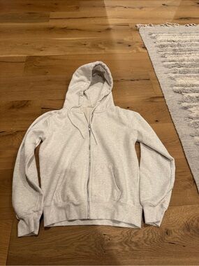 Brandy Melville Light Gray Zip Hoodie